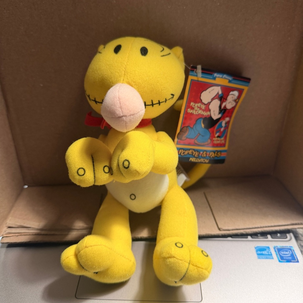 Eugene The Jeep Kelly Toy Plush Doll Popeye Vintage 2004 Rare 8" Posable Tail - Picture 6 of 9